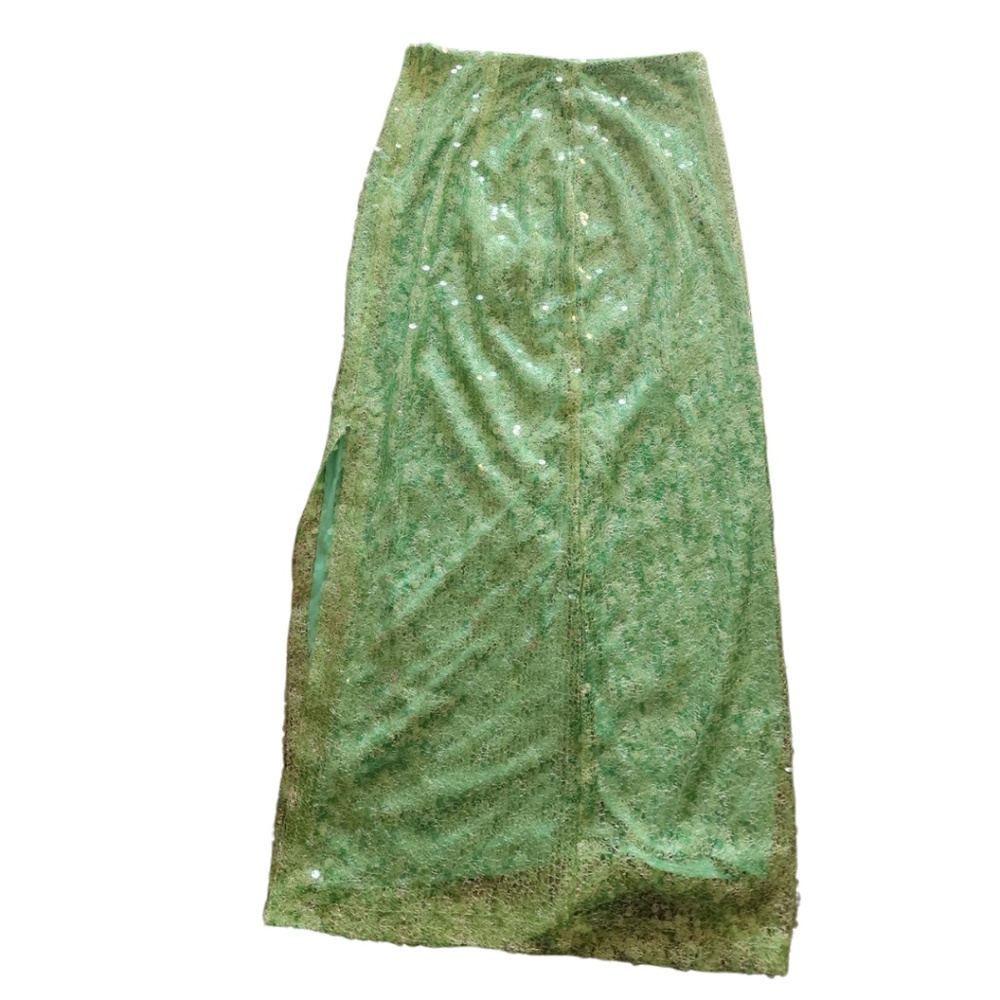 SEQUIN AND LACE PENCIL SKIRT